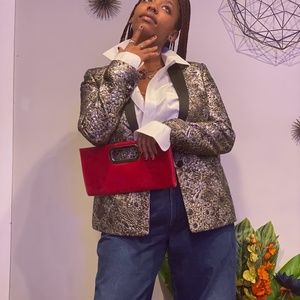 GOLD AND BLACK BROCADE ESCADA BLAZER